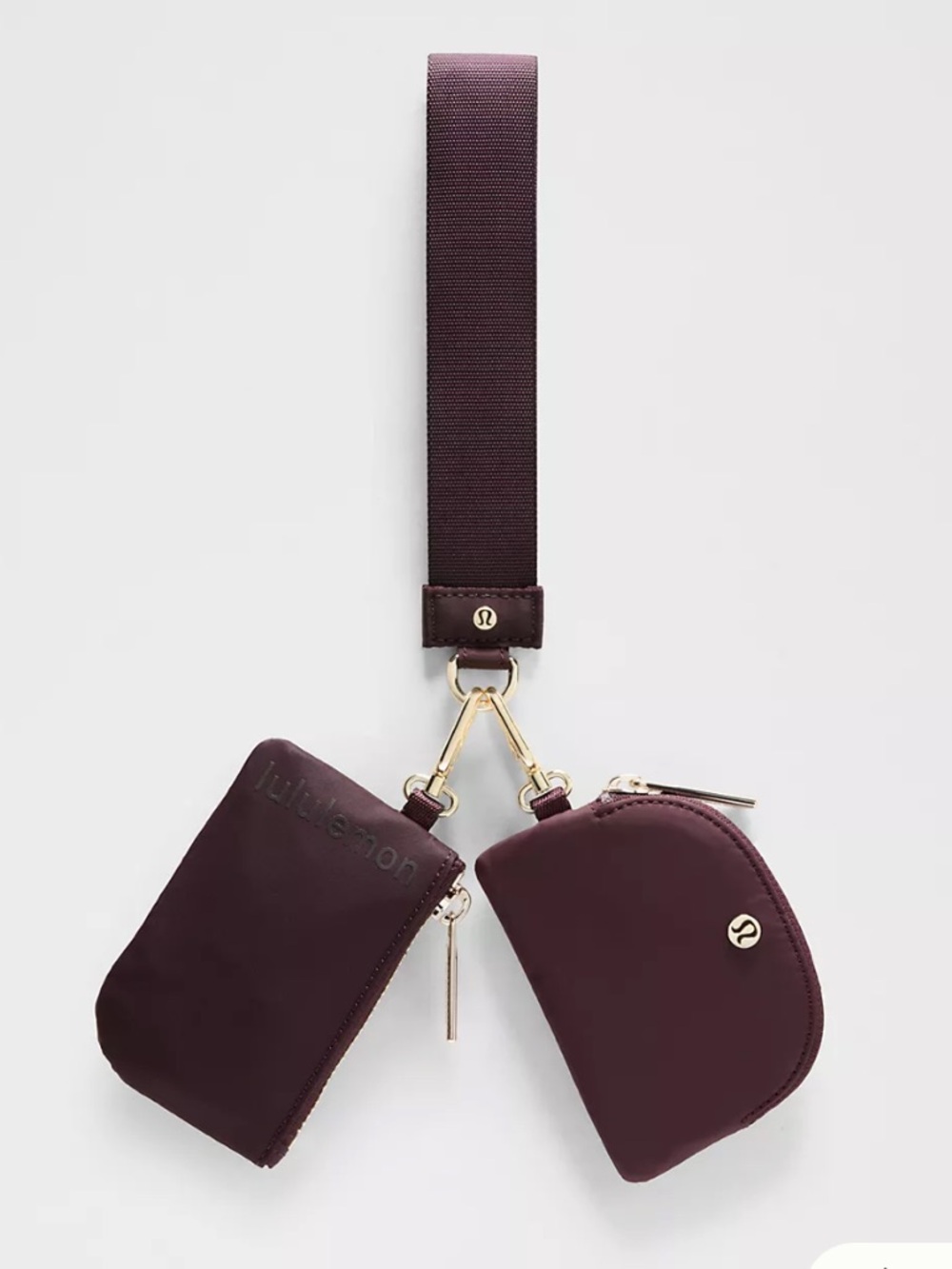 Lululemon Dual Pouch Wristlet, Black Plum/Goodnight Plum NWT